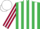 Silk - Emerald Green And White Stripes, Claret And White Striped Sleeves, White Cap