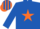 Silk - Royal blue, orange star, Royal Blue sleeves, striped cap