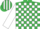 Silk - EMERALD GREEN & white check,white sleeves,striped cap