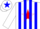 Silk - White,red and blue stripes,red star on back