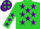 Silk - Chartreuse, purple stars