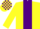 Silk - Yellow, Purple stripe, Yellow sleeves, Check cap