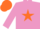 Silk - Mauve, orange star, Mauve sleeves, orange cap