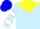 Silk - Light blue, yellow yoke, white bars on sleeves, blue cap