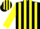 Silk - Black and yellow stripes, yellow sleeves, striped cap