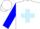 Silk - White, light blue greek cross, blue sleeves
