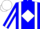 Silk - Blue, blue and white braces, blue 'h' in white diamond, white stripe on sleeves, blue and white cap