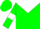 Silk - Green, white yoke, green armlets on white sleeves, green cap