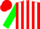 Silk - Red, green circled white cr, white stripes on green sleeves, red cap