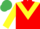 Silk - Red, Yellow chevron and sleeves, Emerald Green cap