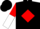 Silk - Black, white 'p' in red diamond frame, red and white halved sleeves, black cap