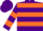 Silk - Purple, orange hoops, orange bars on sleeves, purple cap