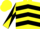 Silk - Yellow, black chevrons, yellow and black diagonally quartered sleeves, yellow cap