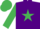 Silk - PURPLE, emerald green star, emerald green sleeves, purples stars, em.green cap
