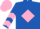 Silk - Royal blue, pink diamond frame, pink chevrons on sleeves, pink cap