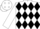Silk - White with black diamonds, black and white diagonal quaters sleeves
