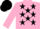 Silk - Pink body, black stars, pink arms, black cap