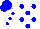 Silk - White body, blue spots, white arms, blue spots, blue cap