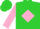 Silk - Lime, pink diamond belt, pink sleeves, lime cap