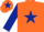 Silk - Orange, Dark Blue star, Dark Blue sleeves, Orange cap, Dark Blue star