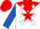 Silk - White, red yoke and star, white stars on royal blue sleeves, red cap