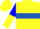 Silk - Yellow, royal blue hoop, blue and yellow vertical halved sleeves, yellow cap, blue emblem