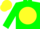 Silk - Hunter green, hunter green 'spring hill farm' on yellow disc, yellow cap