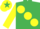 Silk - EMERALD GREEN, large yellow spots & sleeves, yellow cap, emerald green star