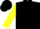 Silk - Black, yellow lightning bolt, yellow sleeves, black hoops