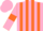 Silk - pink, orange stripes, pink armlets on orange sleeves, pink cap