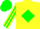 Silk - Yellow, yellow 'c' on green diamond, green diamond stripe on sleeves, green cap