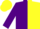 Silk - Purple and yellow halves, yellow and purple reversed sleeves, yellow cap