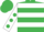 Silk - Emerald Green, White hoops, White sleeves, Emerald Green spots