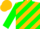 Silk - Gold, green diagonal stripes, green diagonal stripes on sleeves, gold cap