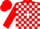 Silk - Red and white blocks, red 'p' on white star, red cap