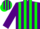 Silk - Purple, green stripes, purple and green striped cap