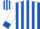 Silk - Royal blue and white stripes, royal blue cuffs on white sleeves, royal blue and white striped cap
