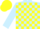 Silk - Light blue, white and yellow blocks on cap