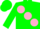 Silk - Green, large pink spots, green cap