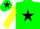 Silk - Green, black star and cap yellow sleeves
