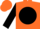 Silk - Orange, black disc, orange emblem (paw print),black sleeves, two orange hoops