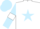 Silk - White, light blue star, light blue sleeves, white armlets, light blue cap
