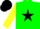 Silk - Green, black star, yellow sleeves, black cap