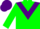 Silk - Green body, purple chevron, green arms, purple cap