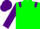 Silk - Soft green body, purple shoulders, purple arms, purple cap