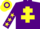 Silk - Purple, Yellow Cross of Lorraine, Purple sleeves, Yellow stars, hooped cap