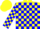 Silk - Yellow body, blue check, yellow arms, blue check, yellow cap