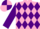 Silk - Pink body, purple diamonds, purple arms, pink cap, purple quartered