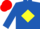 Silk - Royal blue, red 's' on red framed yellow diamond, red cap