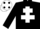 Silk - Black, white cross of lorraine, white cap, black spots